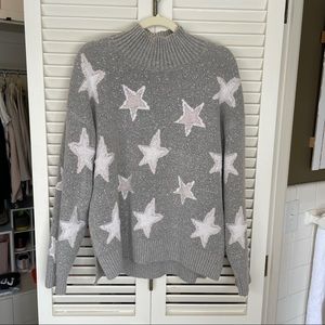 Bobeau Star Mock Neck Sweater